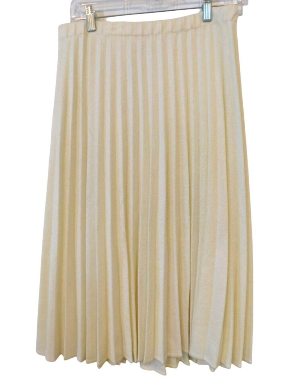 ILGWU Vintage Pleated Skirt Off White 27" Waist Union Made USA Modest